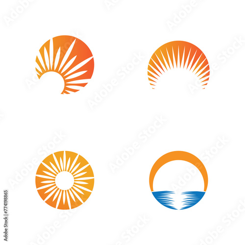 Sun logo vector template symbol design