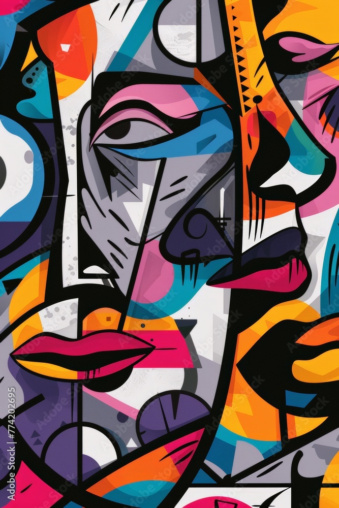 Abstract art of a sleek graffiti background combining, phone wallpaper illustration