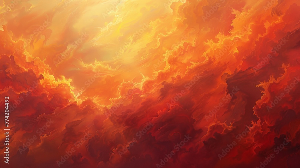 Fiery red and orange cloudscape