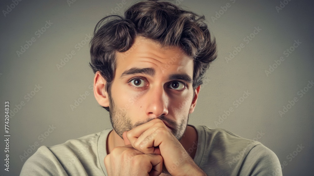 Anxious Man with Worried Expression