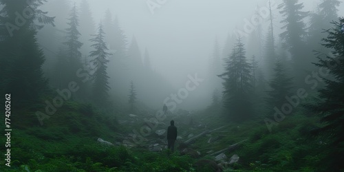A dense, fog-shrouded forest cloaked in darkness. © Murda