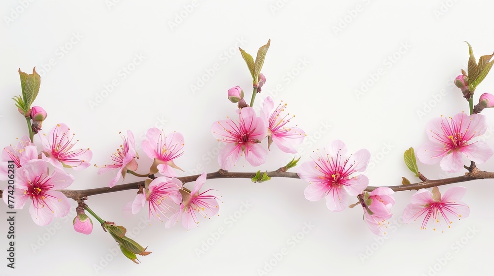 pink cherry blossom on white pink cherry blossom on white