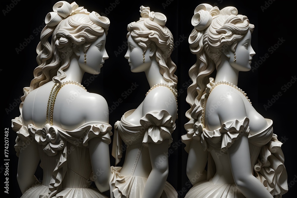 White Stone Elegy: Marble Sculptures of Women