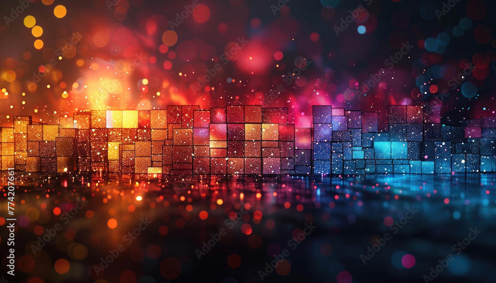 A colorful image of a cube with a red square in the middle by AI generated image A colorful image of a cube with a red square in the middle by AI generated image