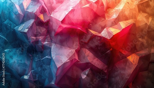 A colorful background with pink, blue, and purple blocks by AI generated image