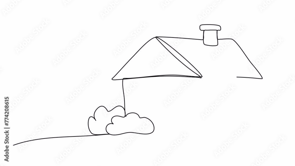 House one line drawing animation. Video clip with alpha channel. House one line drawing animation. Video clip with alpha channel.
