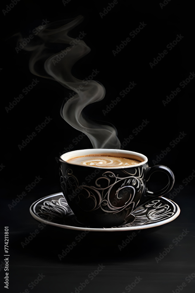 cup of coffee with beans cup of coffee with beans