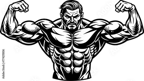 Fototapeta Naklejka Na Ścianę i Meble -  vector-of-muscle-man-bodybuilder