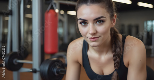 Young woman working out at the gym