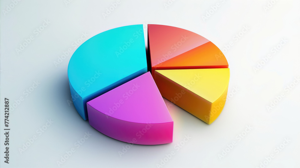 Fototapeta premium Abstract business pie chart made from colored parts. Business pie chart graphics