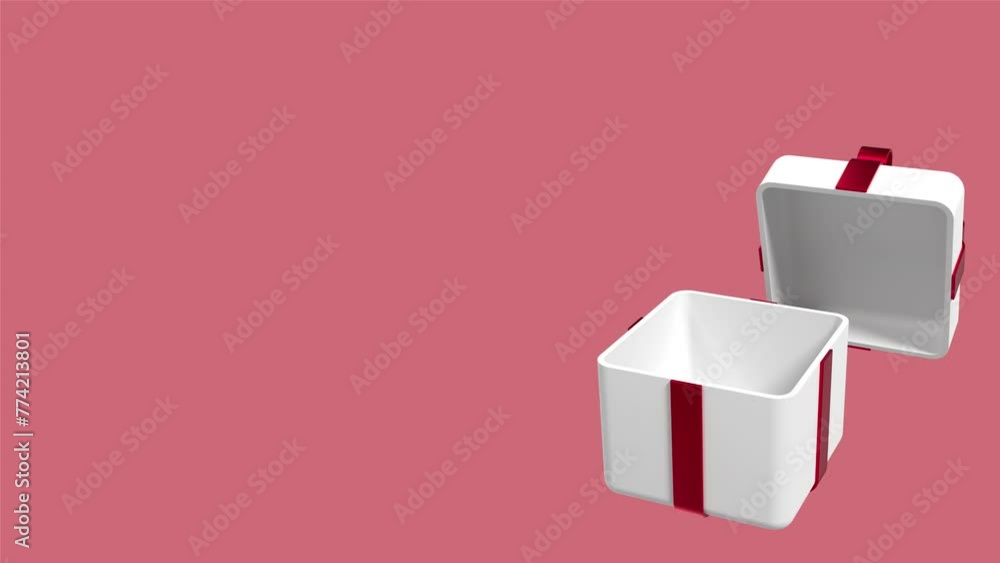 3D open gift box animation. Opening gift box animation. Modern holiday ...