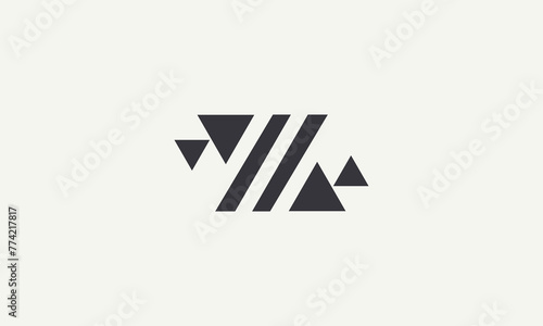 letter mw simple monogram logo design vector illustration photo