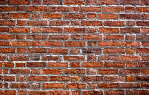Brick wall of red color, old red brick wall texture background.2