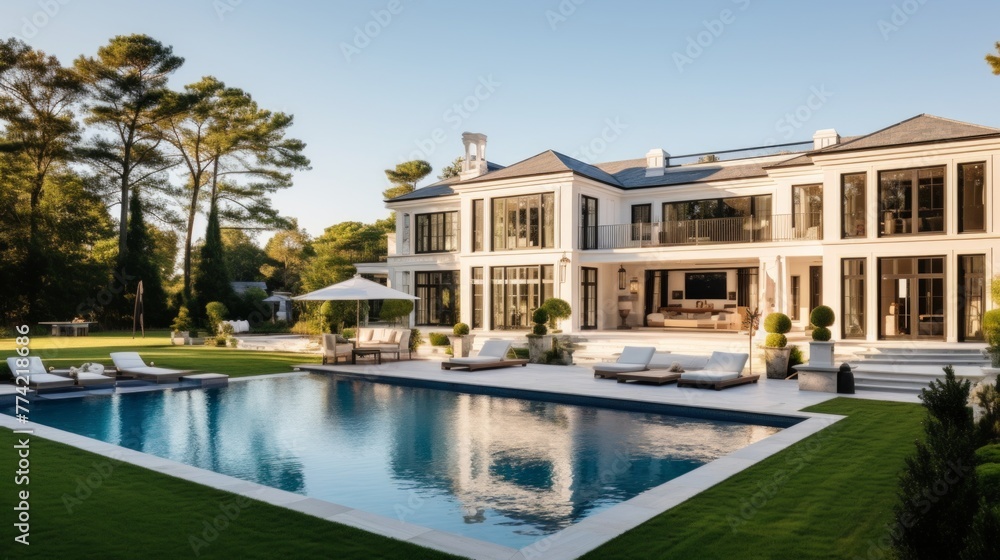 Mediterranean inspired villa with a sprawling garden and a private beach access in the exclusive Hamptons, New York Mediterranean inspired villa with a sprawling garden and a private beach access in the exclusive Hamptons, New York