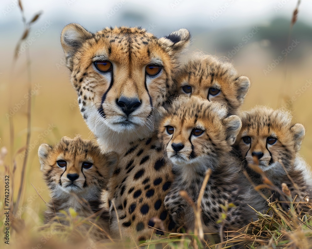 Cheetah's Watchful Embrace