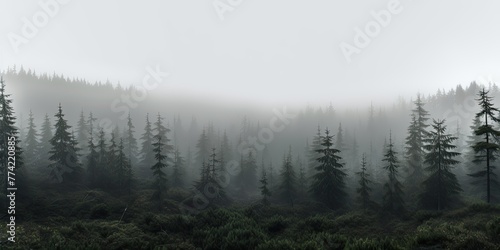 A murky, fog-filled forest enveloped in darkness. © Murda