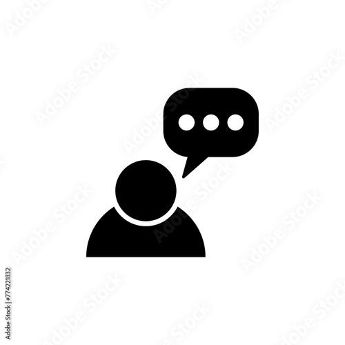 Talking flat vector icon. Simple solid symbol isolated on white background