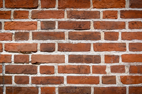 background of wide old red brick wall texture. Background for home or office design2