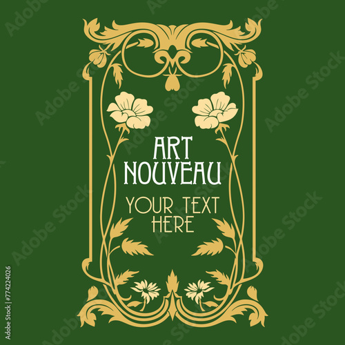 vector vintage items: label art nouveau	
