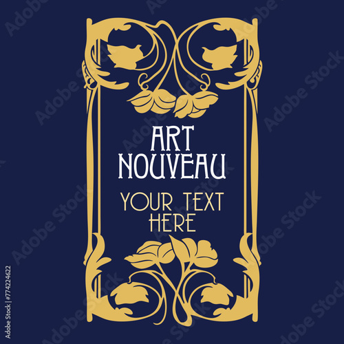 vector vintage items: label art nouveau	
