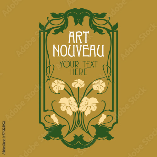 vector vintage items: label art nouveau	
