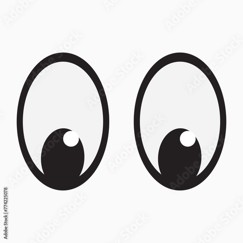 Smile eyes look away. Emoji. A sticker for a chat message. Isolated vector illustration on white background. eps10