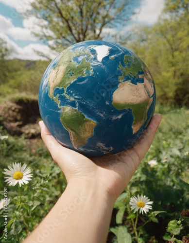 Globo terrestre simbolo della Giornata Mondiale della Terra: celebriamo la nostra casa comune photo