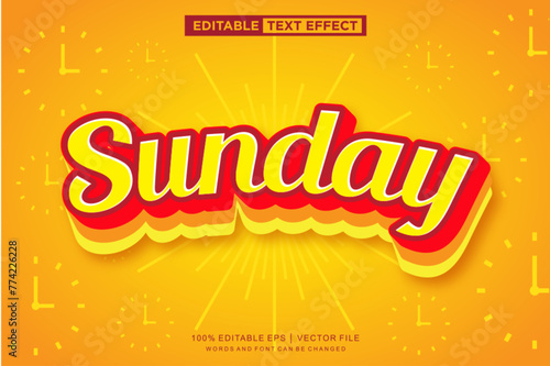 Sunday text effect, Editable text template