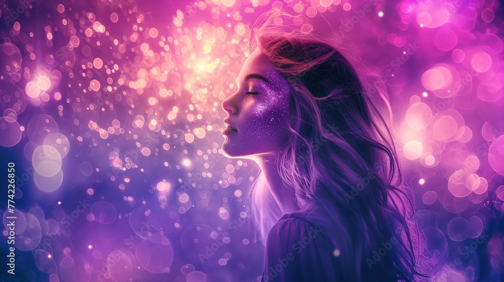 Serenity in a Purple Bokeh Galaxy Serenity in a Purple Bokeh Galaxy
