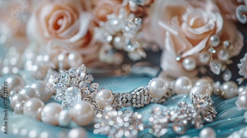 Luxury marriage and wedding concept. Wedding accessories of the bride and groom. Wedding details