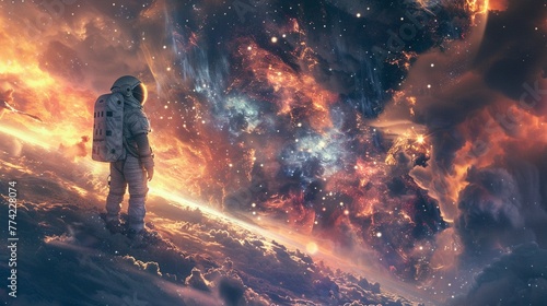 An astronaut exploring the vast universe of the mind