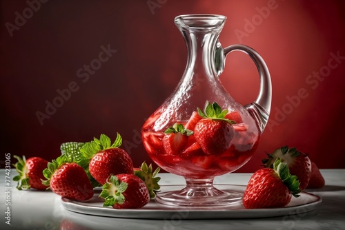fresh cold compote made from ripe red strawberries