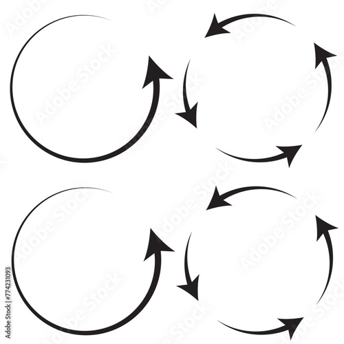 Rotate vector arrow icon. Vector isolated sign symbols and elements. Refresh and reload arrow icon. Stock vector 