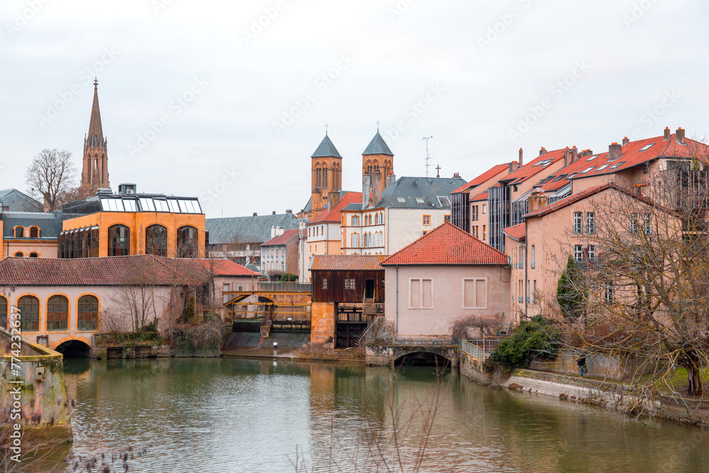 Cityscape view from the beautiful city of Metz in France