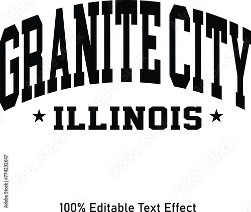 Granite City text effect vector. Editable college t-shirt design printable text effect vector