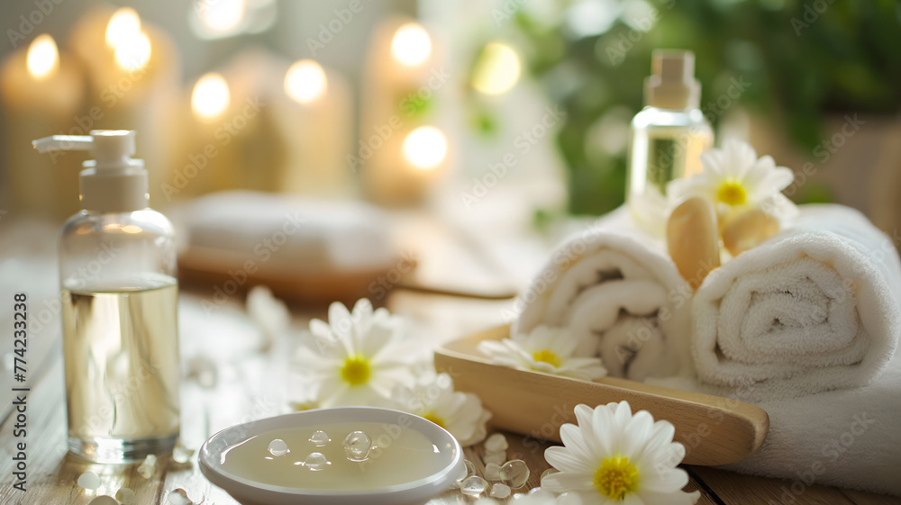 Serene Spa Essentials with Towels, Soap, and Beauty Products Serene Spa Essentials with Towels, Soap, and Beauty Products