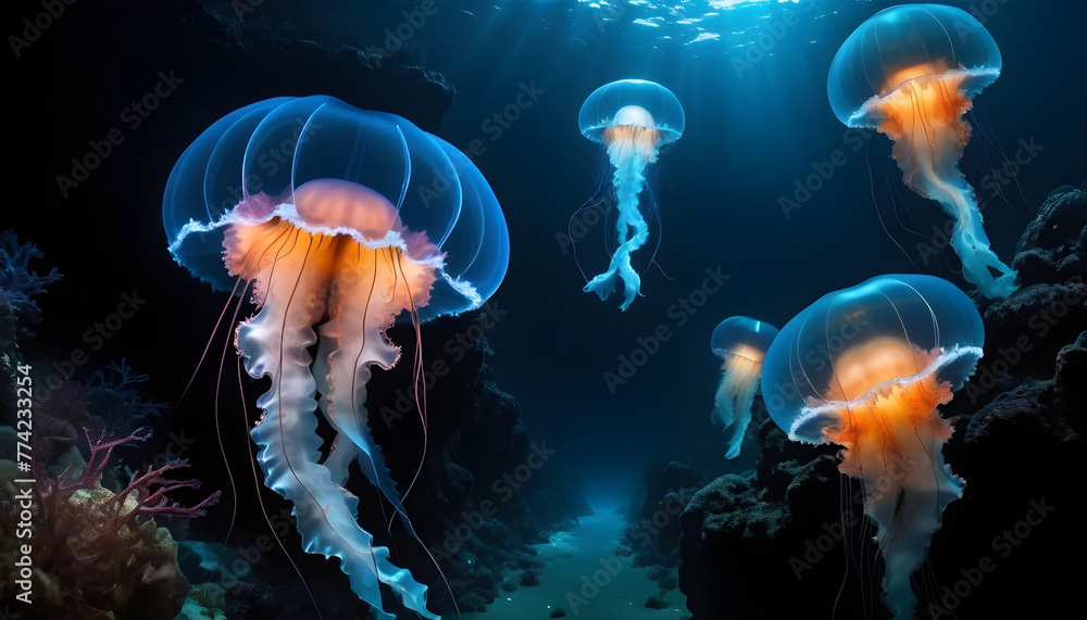 jelly fish in the aquarium jelly fish in the aquarium