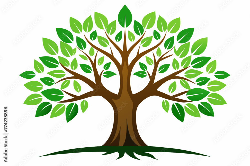 Stylized vector tree on white background Stylized vector tree on white background