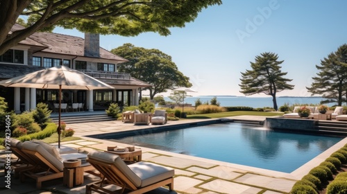 Mediterranean inspired villa with a sprawling garden and a private beach access in the exclusive Hamptons, New York © Damian Sobczyk