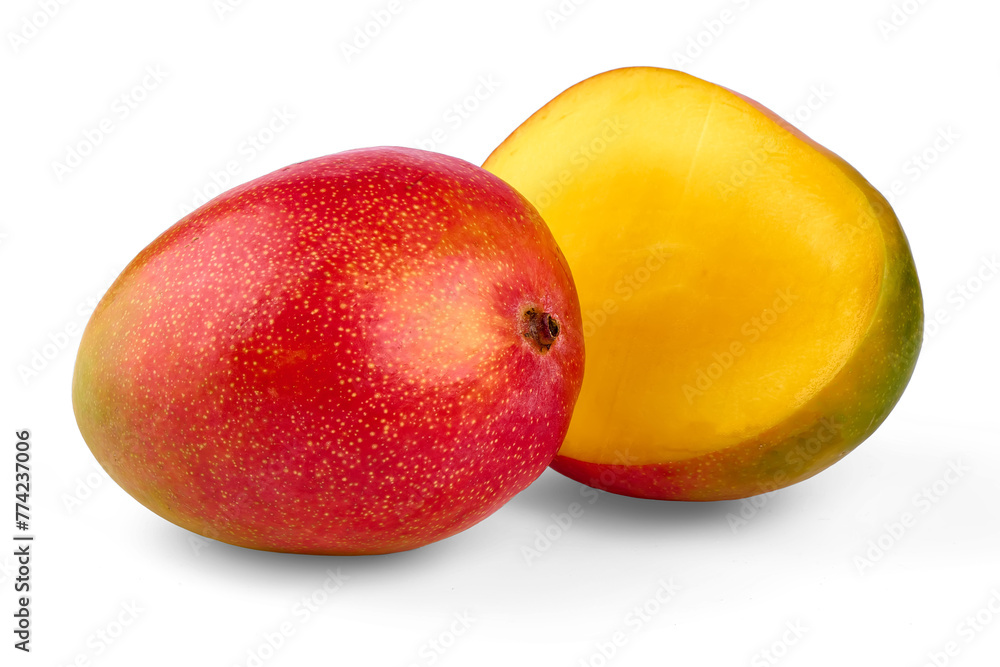 Ripe mango fruit on transparent background. Ripe mango fruit on transparent background.