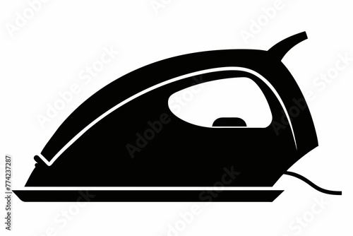 electric iron silhouette black vector illustration