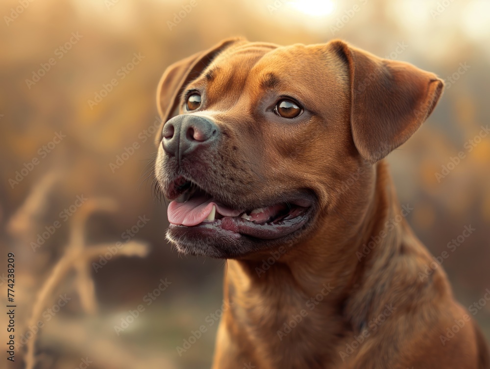 Close-up portrait of a dog with mouth open and shallow deptsh of field Close-up portrait of a dog with mouth open and shallow deptsh of field