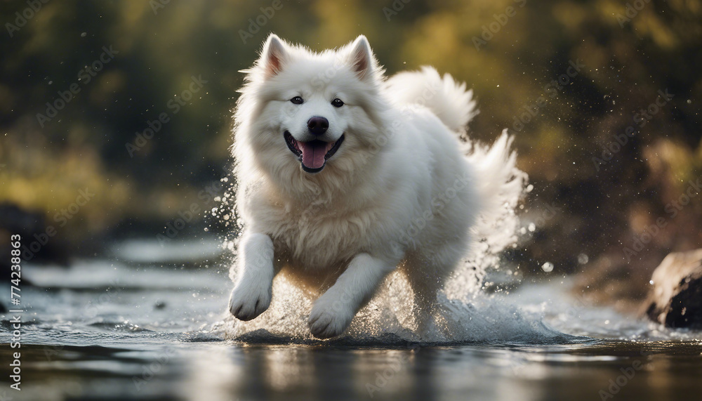 Happy Samoyed Splashes in a Cool Summer Stream
Happy Samoyed Splashes in a Cool Summer Stream