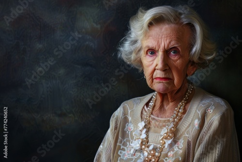 Portrait of a Stern Mother-in-Law with Disapproving Glare photo