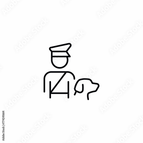 Dog Police K-9 icon vector