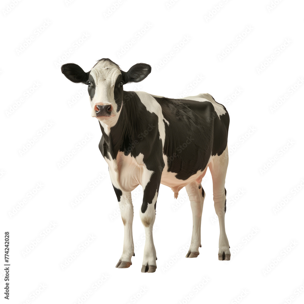 A cow in the transparent background