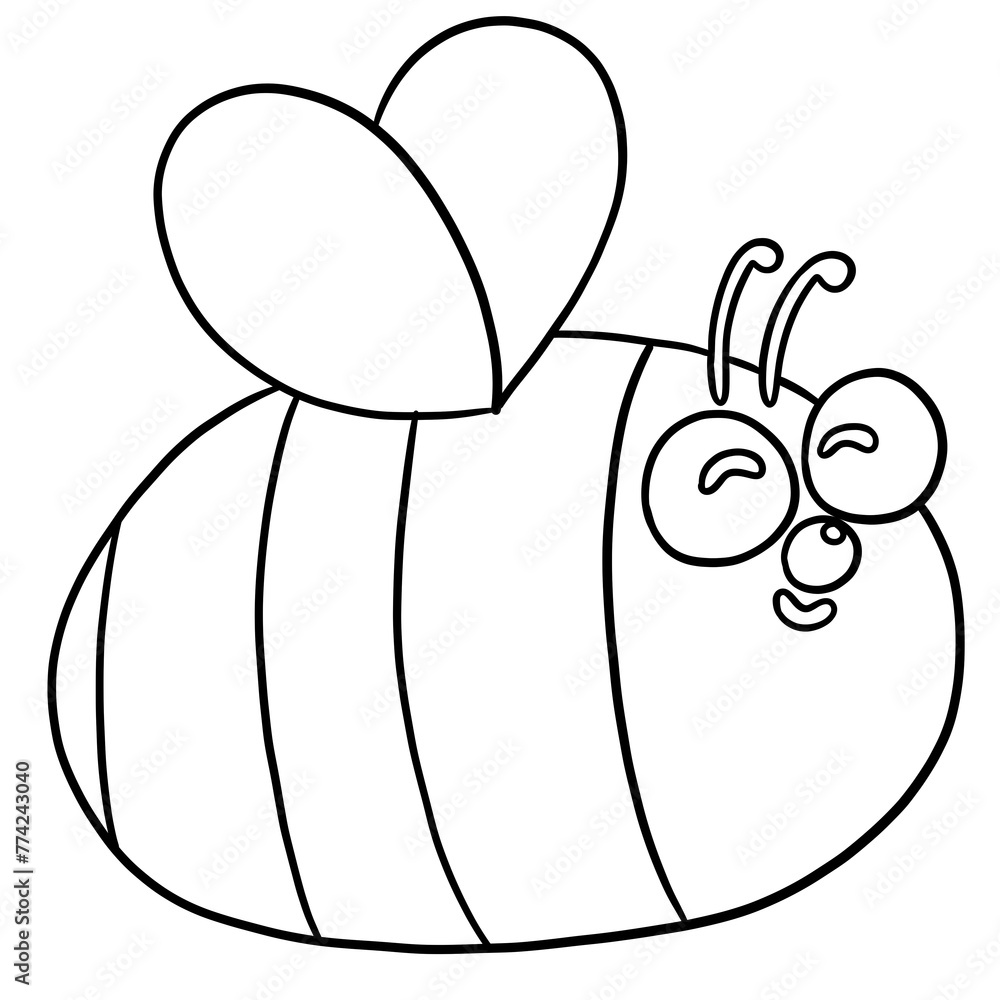 doodle a hand painting of cute smiley bee in spring , Easter Day party. animal clipart , png card decoration. doodle a hand painting of cute smiley bee in spring , Easter Day party. animal clipart , png card decoration.