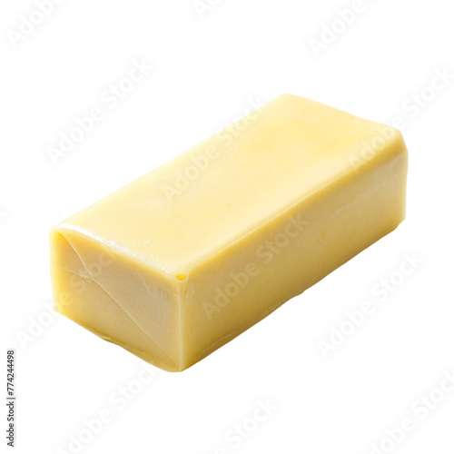 Stick of butter cut isolated on Transparent background.