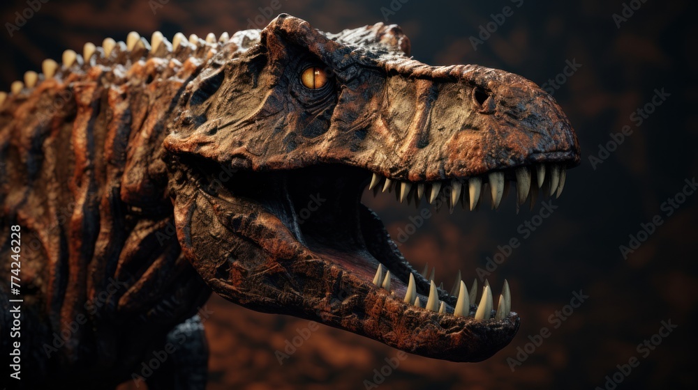 Obraz premium Dinosaur fossil in museum. Photorealistic.