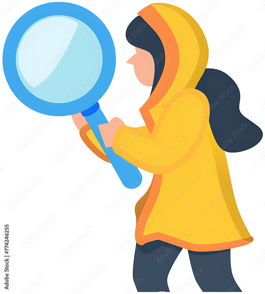 A woman holding a magnifying glass A woman holding a magnifying glass